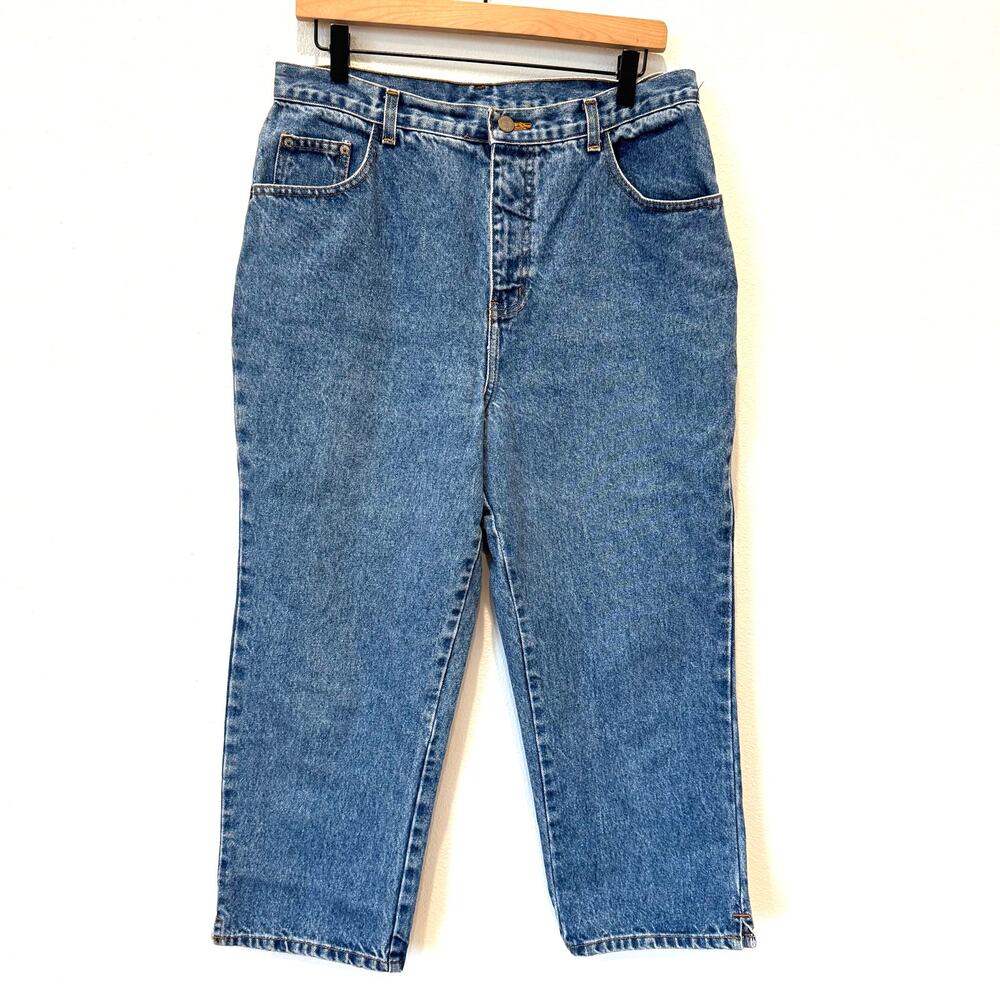Bill Blass Vintage 90's High Rise Tapered Leg Blue Denim Mom Jeans